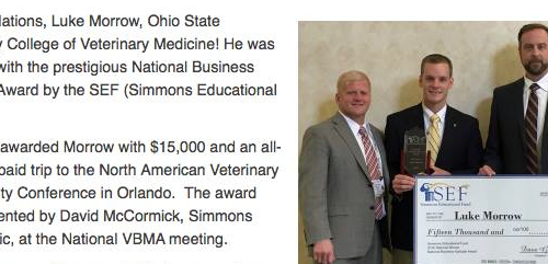 The Simmons Educational Fund (SEF) Honors Luke Morrow